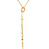 Beautiful 14Kt yellow gold necklace features a white shimmering diamond with .03 carats hanging from a 18" inch chain which is included.