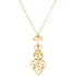 Beautiful 14Kt yellow gold necklace features white shimmering diamonds with 1/6 carats of diamonds hanging from a 18" inch chain which is included.