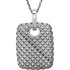 Beautiful 14Kt white gold pierced style necklace features white shimmering diamonds with 1/8 carats of diamonds hanging from a 18" inch chain which is included.