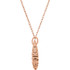 Beautiful 14Kt rose gold necklace features white shimmering diamonds with .20 carats of diamonds hanging from a 18" inch chain which is included. 