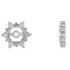 Each diamond earring jacket features six brilliant cut diamonds of G-H color and I1 clarity.

These earring jackets offer your existing diamond studs a dazzling new look, with a total of 0.25 carats.

Round diamond jackets of 14K white gold are perfect for encircling your diamond studs measuring approximately 10mm.

Turn your favorite studs into a sophisticated pair of diamond earrings that cannot be ignored.

Pearls, gemstone or diamond studs are not included.