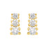 Bold and brilliant, these diamond 3 stone earrings are a sparkling look, perfect for that special evening out. Crafted in cool 14K yellow gold, each earring features three shimmering prong-set diamonds that are G-H in color and I1 or better in clarity. Radiant with 3/8 ct. t.w. of diamonds and polished to a brilliant shine, these post earrings secure comfortably with friction backs.