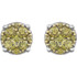 Superb style is found in these 14Kt white gold cluster earrings accented with the brilliance of yellow diamonds. Total weight of the diamonds is 3/8 carat.