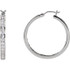 Elevate your look with a touch of sparkle. These unique diamond channel-set hoop earrings feature round-cut diamonds (1.00 ct. t.w.) in 14k white gold. Polished to a brilliant shine.