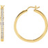 Elevate your look with a touch of sparkle. These unique diamond channel-set hoop earrings feature round-cut diamonds (1/2 ct. t.w.) in 14k yellow gold. Polished to a brilliant shine.