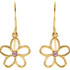 Fun, fresh and flirty, these freeform flower french wire earrings will give any look a contemporary update. Crafted in brightly polished 14k yellow gold, the modern design of these swirling flowers is made even more brilliant by the addition of genuine pink tourmaline stones right at the center. Polished to a brilliant shine, these drops suspend freely from French wires.