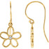 Fun, fresh and flirty, these freeform flower french wire earrings will give any look a contemporary update. Crafted in brightly polished 14k yellow gold, the modern design of these swirling flowers is made even more brilliant by the addition of shiny diamond stones right at the center. Polished to a brilliant shine, these drops suspend freely from French wires.