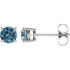 Delightfully colorful, these hand-selected gemstone earrings feature vibrant sky blue topaz gemstones complemented by 14k white gold four-prong settings.