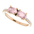 Stand out with this stunning ring, beautifully crafted of 14-karat rose gold and set with genuine morganite and diamonds. A high polish finish completes the ring with a radiant shine. Both gemstones representing your friendship and loving commitment.