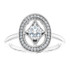 An unforgettable look, this dazzling diamond halo style ring simply captivates.