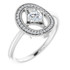 An unforgettable look, this dazzling diamond halo style ring simply captivates.
