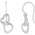 Fashion Heart Earrings In Sterling Silver measures 25.50x10.30mm and has a bright polish to shine.