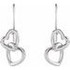 Fashion Heart Earrings In Sterling Silver measures 25.50x10.30mm and has a bright polish to shine.
