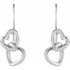 Fashion Heart Earrings In Sterling Silver measures 25.50x10.30mm and has a bright polish to shine.
