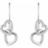 Fashion Heart Earrings In Sterling Silver measures 25.50x10.30mm and has a bright polish to shine.