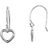 Beautiful 14k white gold petite heart drop earrings. Total weight of the gold is 1.85 grams and has a bright polish to shine.