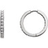 In each earring, twenty brilliant diamonds are prong-set in 14k white gold for a continuous band of brilliance around each hoop.