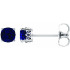 Sapphires prized for their intense velvety color and the calming influence of blue has made it an enduring symbol for loyalty and trust, which also makes it the perfect gift to represent a faithful and steadfast commitment. This simple stud design features a 6 x 6mm cushion-lab grown blue sapphire cradled in a 4-prong basket of 14k white gold finished with a friction back post.