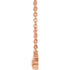 Beautiful 14Kt rose gold bezel set 1/5 ct. tw. diamond necklace hanging from a 16-18" inch chain which is included.