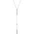 This alluring diamond bar "Y" necklace is striking. Set in 14kt white gold with 2 shimmery diamonds weighing .06 ct tw, it is a perfect necklace for the perfect black dress. Don this knockout and all eyes will be on you.
