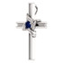 Symbolize your Christian faith with this blue sapphire cross pendant in 14k white gold. This simple gemstone cross pendant proudly displays one shining round-cut genuine blue sapphire. The pendant has an approximate gold weight of 1.26 grams. Matching chain sold separately!