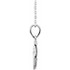 This magnificent religious-style diamond Hamsa (hand of god) necklace comes in 14k white gold and has a bright polish to shine.

Inside this stunning hamsa pendant, an evil eye is centered with a bezel set diamond.
