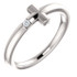Featuring a round-cut diamond, this 14k white gold sideways cross youth ring is a dazzling way to showcase your faith.
