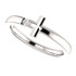 Featuring a round-cut diamond, this platinum sideways cross youth ring is a dazzling way to showcase your faith.