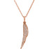 Beautiful 14 Karat Rose Gold 1/5 Carat Diamond Feather Adjustable 16-18" Necklace. Diamonds are G-H in color and I1 or better in clarity. Polished to a brilliant shine.