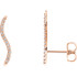 Beautiful pair of 14K Solid Rose Gold Genuine Diamonds Wavy Ear Climbers Curved Design Earrings featuring 1/6 ct. tw. Round genuine Diamonds. These earrings makes an awesome Gift for that special someone in your life.