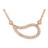  Beautiful 14Kt rose gold geometric necklace featuring white shimmering diamonds with 1/6 carats of diamonds hanging from a 18" inch chain which is included. Polished to a brilliant shine. 