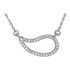 Beautiful 14Kt white gold geometric necklace featuring white shimmering diamonds with 1/6 carats of diamonds hanging from a 18" inch chain which is included. Polished to a brilliant shine. 