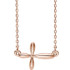 Symbolize your Christian faith with this sideways cross 18" necklace in 14k rose gold. The pendant has an approximate gold weight of 1.89 grams.