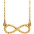 Simple 14k yellow gold rope infinity-inspired 16" necklace. Wonderfully symbolic design means forever, what a loving gift.