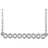 Make a statement with this circle bar 16-18" necklace. You will reach for this one over and over again. Diamond-cut cable chain with spring ring clasp closure. 14kt white gold necklace.