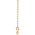 Beautiful 14Kt yellow gold graduated bezel set 1/8 ct. tw. diamond necklace hanging from a 16-18" inch chain which is included.