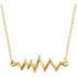  Decorated with a heartbeat link, this 14k gold necklace enhances your outfit with steadfast style. 