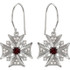  Treat the woman of faith to these dazzling vintage-inspired cross dangle earrings. Expertly crafted in 14K white gold, each dangle features garnet mozambique stones & diamonds, a brilliant expression of her beliefs. 