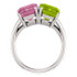 Genuine Peridot & Pink Topaz Ring In Platinum