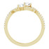 Made in yellow gold, this exquisite design features 2 diamonds accented with 48 round cut diamonds, representing both your friendship and loving commitment.
