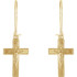 Crucifix Earrings In 14K Yellow Gold measures 25.00x09.00mm and has a bright polish to shine.