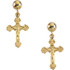 Beautiful 14Kt yellow gold crucifix ball dangle earrings 13.00X9.50mm in size.