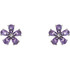 An alluring genuine amethyst makes a vibrant statement in each of these stylish earrings for her. Crafted in 14K white gold, These fine jewelry earrings are secured with friction backs.