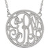 Give her a classic necklace that is personal and individual for her. Fashioned in sterling silver, a circle frames three initials of your choice, in an elegant flowing script monogram font. Enter the initials in the order you would like them. Polished to a bright shine, the pendant suspends on a rope chain that secures with a spring-ring clasp.