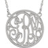 Give her a classic necklace that is personal and individual for her. Fashioned in 14K White Gold, a circle frames three initials of your choice, in an elegant flowing script monogram font. Enter the initials in the order you would like them. Polished to a bright shine, the pendant suspends on a rope chain that secures with a spring-ring clasp.