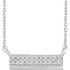 Beautiful 14k white gold necklace features white shimmering diamonds with I1 G-H of diamonds hanging from a 18" inch chain which is included.