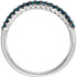 A beautiful 14k white gold 1/6 ctw blue diamond stackable ring.