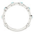 Crafted in sterling silver, this ring features 8, round, blue zircon gemstones.