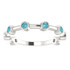 Crafted in sterling silver, this ring features 8, round, blue zircon gemstones.