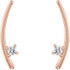 Beautiful 14k rose gold earrings climber set with one gorgeous diamond to give it a tasteful look!